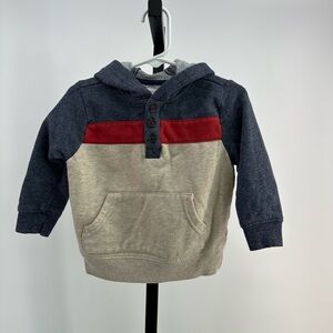 Gymboree baby blue, red, and cream hoodie size 18-24 months